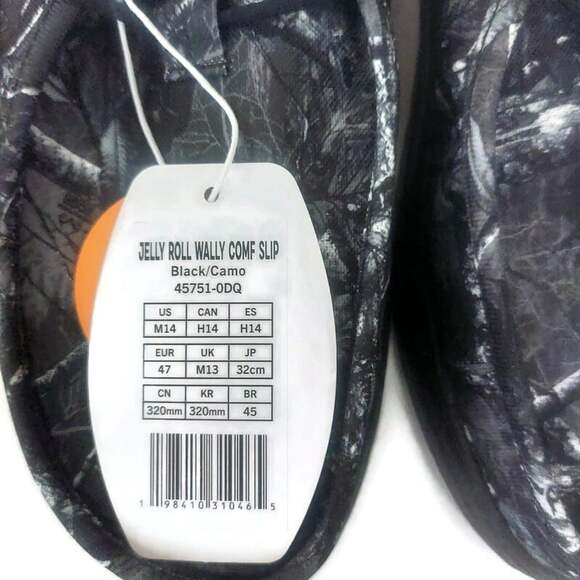 Hey Dude Wally Jelly Roll Realtree Edge Camo Mens 14 Black Slip On Loafers NWT main image 5